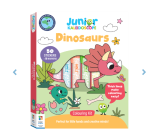 Jr Kaleidoscope Colouring Kit Dinosaurs (Hinkler)