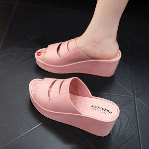 WomenS Outdoor Wedge High-Heel Sandals For Summer 2025 New Beach Non-Slip Wear-Resistant Height-Increasing Thick-Soled Sandals