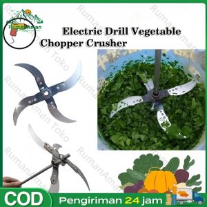 Pisau cacah rumput pakan ternak Bor Listrik Modifikasi Penghancur Sayur Mesin cacah rumput sayuran multifungsi pakan ternak entok ayam untuk dinamo dan stick bor Cacah rumput