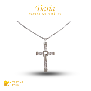 Kalung Tiaria Jewelry Silver Titanium / 9K Gold White Plated Silver Titanium - Emas Putih Titanium Silver Perak Platinum Asli Anti Karat -  DEA004