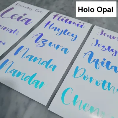 Custom Name Decals Stickers Holographic Waterproof