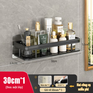 Khung hình vuông không khoan Giá treo phòng tắm bằng nhôm kim loại Lắp đặt không cần đinh Giá để đồ trong phòng tắm Giá để đồ ở ban công