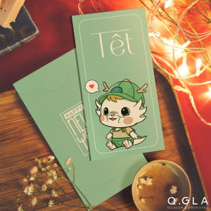 Set 10 Bao Lì Xì Tết Thiết Kế Dễ Thương Độc Quyền Q.GLA - Kích Thước 8x16cm - Đa Dạng Màu Sắc