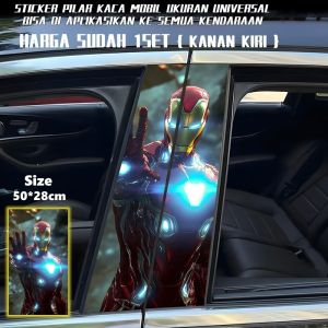 Ready Stock Car sticker PE film Cover Stripe Car Door Center 22 Iron Man Column Pillar sticker Car Window Middle