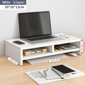 🔥SG LOCAL STOCK🔥Multi-functional Office Computer Monitor Shelf Wooden Storage Rack Desktop Keyboard Finishing Collection
