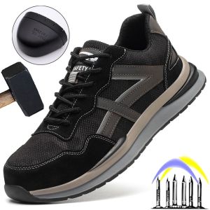 Breathable Light Work Shoes Male Indestructible Safety Boots Men Anti-smash Steel Toe Shoes Anti-puncture Security Footwear 2022