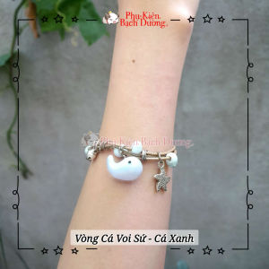 Vòng Tay Charm Cá Voi Sứ Xinh Đẹp - Mẫu 2023 Có sẵn