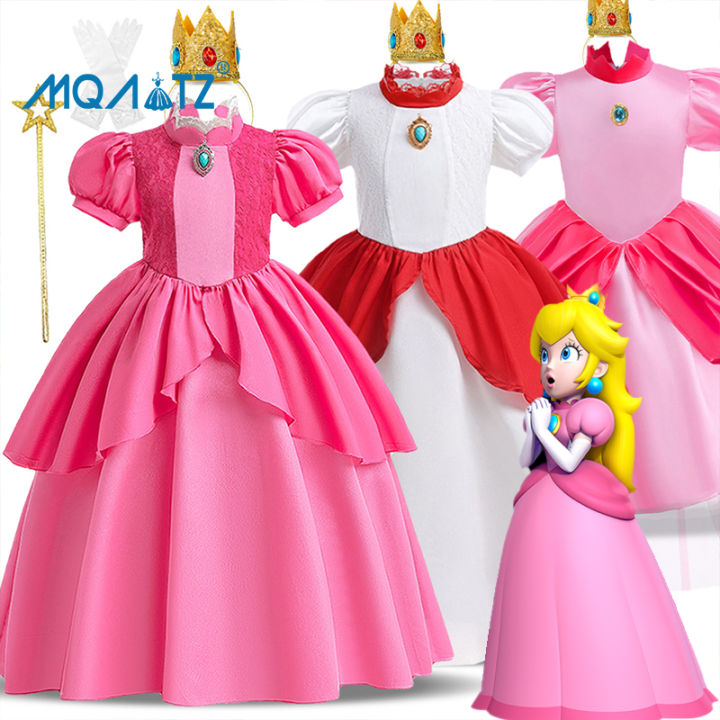 MQATZ Peach Princess Cosplay Dress Girl Game Role Playing Costume Birthday  Party Stage Outfits Kids Hallowen Costumes SMR053 | Lazada