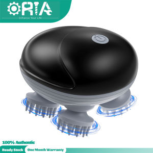 ORIA Pet Massager Handheld for Dog and Cat Rechargeable Electric Massage Tool Head and Back Scratcher for Relieving Tense Tight Muscles and Stiffness with Four Rotating Massage Heads