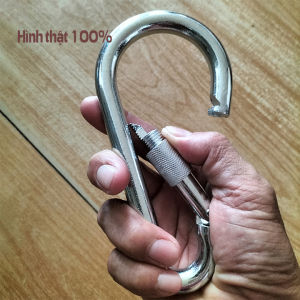 Móc leo núi treo võng treo lụa yoga có khoen khóa size lớn 16cm