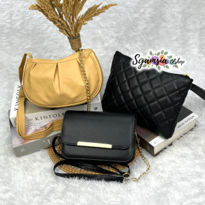 Paket Tas Wanita Terbaru 2024 kekinian Tas Selempang Wanita Tas Half moon Pouch Dompet besar