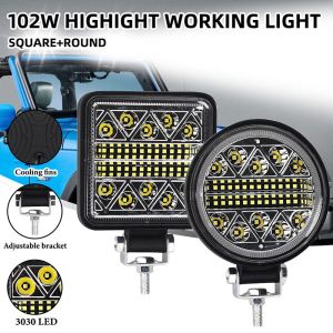 lampu tembak sorot LED Offroad Mobil Motor Truk super terang 102W lampu kerja led mobil Lampu kabut