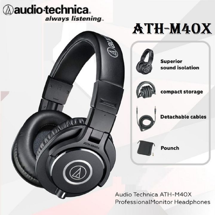 Audio Technica ATH-M40X Professional Monitor Headphones Headphones