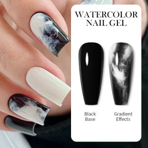 BORN PRETTY 10ml Watercolor Nail Gel Clear Transparent Gradient Flower Effect Semi Permanent Soak Off UV LED Gel Nail Polish