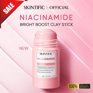 SKINTIFIC Niacinamide Bright Boost Clay Mask and Glowing Set Evens Skin skintific pink clay mask