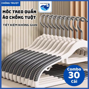 Combo 30 Móc Treo Quần Áo Chống Trượt Thông Minh Xoay 360 Độ Đa Năng Chất Nhựa Cao Cấp Bền