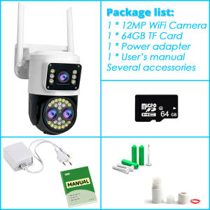 กล้องรักษาความปลอดภัยไอพี CCTV อเนกประสงค์ Wi-Fi กลางแจ้ง12MP 6K กล้องการบันทึกภาพของกล้องวงจรปิดไร้สาย PTZ ซูม10X สีการมองเห็นได้ในเวลากลางคืนแอป Yoosee RJ45 ONVIF