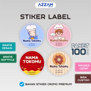 PAKET 100 PCS - STIKER LABEL  STICKER LABEL STIKER CUSTOM STICKER CUSTOM STIKER LABEL MAKANAN