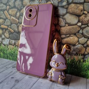 Casing Vivo Y02 Softcase Luxury 6D Case Plating Stand Holder Tarikan Kelinci