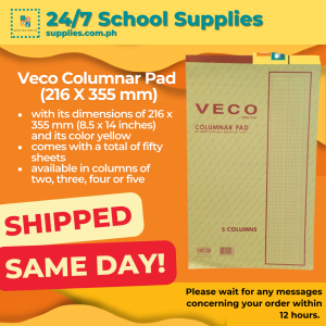Veco Columnar Pad. 216 x 355 mm or 8.5 x 14 inc 50 sheets 2 - 5 columns analysis pad accounting pad