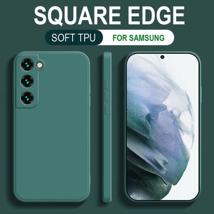 Squared Edge Matte Liquid Silicone Phone Case Samsung Galaxy S24 S23 ...