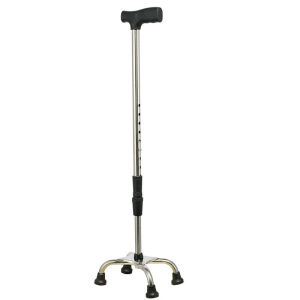 【Local shipment】Elderly telescopic four legged lightweight cane stainless steel cane Trekking Poles Ajustable Heights Stainless Steel Walking Cane Safe Old Man Crutches Non-slip Telescopic T Handle Four Feet Convert Nordic Walking Stick Polse Canes