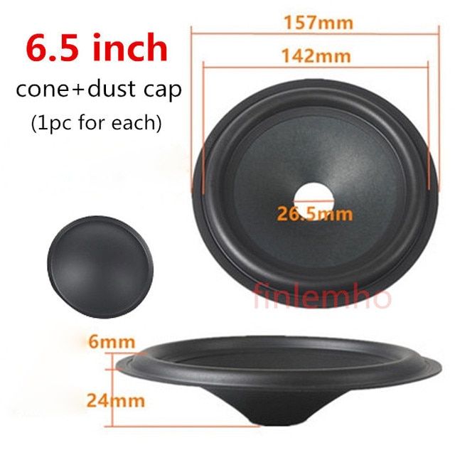1pc Speaker Woofer Paper Cone 3/4/5/6.5 Inch Rubber Surround With Dust