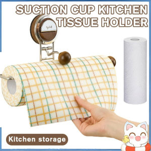 Suction Cup Kitchen Tissue Holder No Drill Hanging Storage Rack Household Roll Paper Dispenser