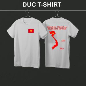 Áo Thun Nam NữÁo Phông in bản Đồ Việt Nam Vải Cotton 4 Chiêu 220gr
