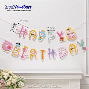 [SG stock] Birthday banner party decoration aluminum foil frame banner balloon