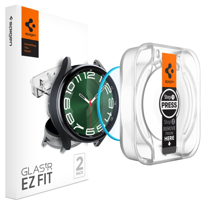 SPIGEN Screen Protector for Galaxy Watch 6 Classic [Glas.tR EZ Fit