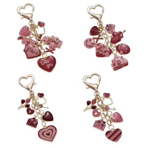 Creative Heart Sequined Keychain Butterfly Tassels Designs Bag Charm Keyring Accesories For Trendy Bags Decoration