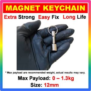 Strong Neodymium Magnetic Keychain - Stainless Steel Round Magnet Key Holder Hook Tools