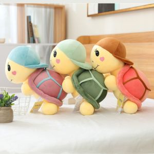 DAN S ขนปุยฟู ของเล่นตุ๊กตาเต่าตาโต ผ้าฝ้ายพีพี คอเล็กชั่น ตุ๊กตาเต่าทะเล ความแปลกใหม่ นุ่มนุ่มๆ ตุ๊กตาสัตว์เต่า ของตกแต่งบ้าน