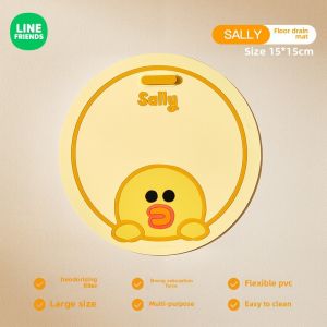 LINE FRIENDS Floor Drain Cover Silicone Anti-odor Sealing Mat Easy Clean LFB343