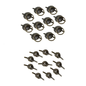 10pcs màu đồng xanh Vòng pin tay kéo ngăn kéo tủ bàn tay nắm kéo đồ nội thất