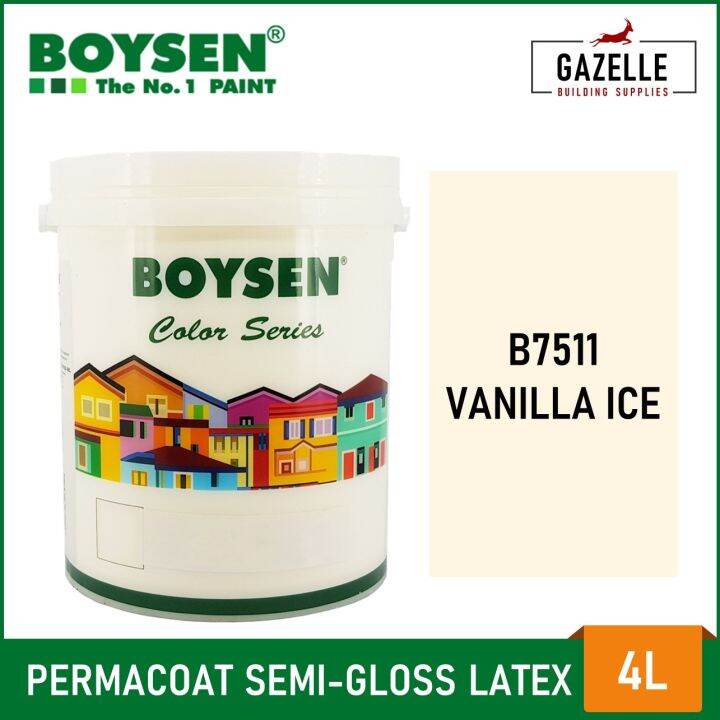 Boysen Color Series Permacoat Semi-Gloss Latex Vanilla Ice B7511 ...