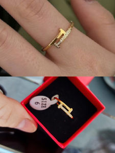 Nhẫn titan mạ vàng đinh xoàn phong cách sang trọng