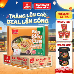 [VOUCHER 20%] Thùng 30 Gói/ Set 5 Gói Bún Riêu Cua VIFON 80g Có Gói Riêu Cua Thật