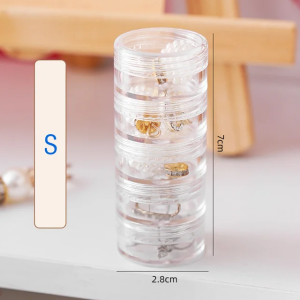 【COD】5 Layer Jewelry Organizer Box Cylinder Stackable Bead Containers Plastic Clear Storage Jar