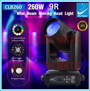Big Dipper CLB260 Disco Beam Light 260W Mini 9R Sharpy Moving Head Stage Spot Lights With DMX Control ( ALL ORIGINAL )