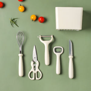 Stainless steel kitchen set of 6 bread knives fruit knife paring knife Kitchen scissors storage box Kitchen knife set