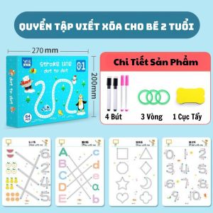 Học Liệu Montessori Đồ Chơi Giáo Dục Cho Bé  Combo Tập Tô Vẽ Thông Minh Xóa Được 64 Trang Tặng 4 Bút Dot To Dot-Tiệm Nhà Sóc 2023