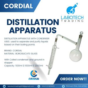 DISTILLATION APPARATUS WITH CONDENSER (CORDIAL)
