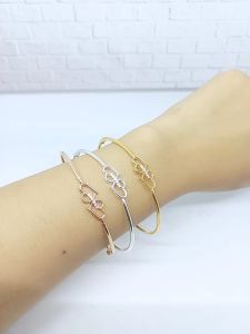 GELANG BANGLE PIPA LOVE DOUBLE MP /GELANG PERAK ASLI SILVER 925 LAPIS EMAS/ GELANG FASHION WANITA TERBARU