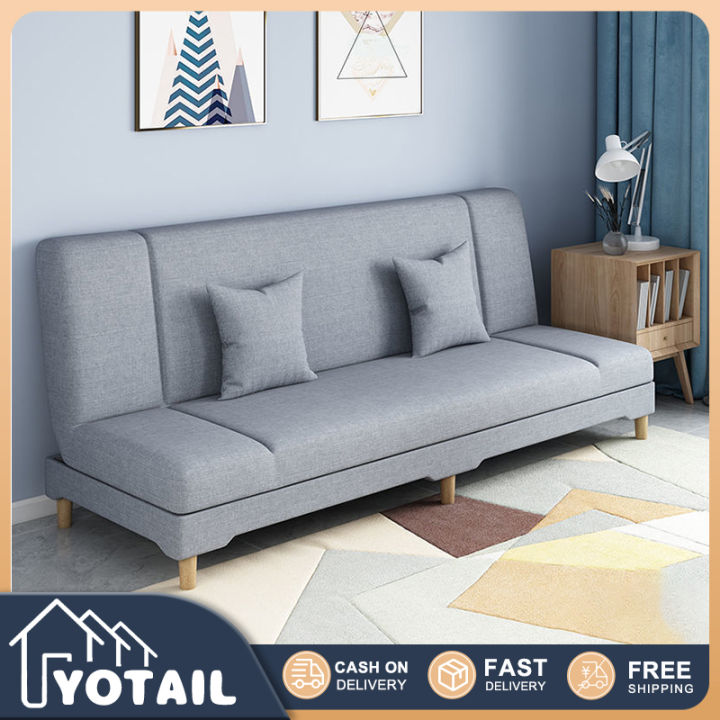 YOTAIL Modern simple fabric sofa foldable dualuse sofa bed 120cm