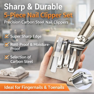 Professional Nail Clipper Set Manicure Pedicure Tools Kit All-in-One Home Use Toenail Scissors Ear Pick Portable Grooming Essentials