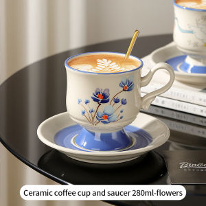 Bincoo nhà bếp 280ml Phong Cách Thời Trung Cổ Gốm cốc Cappuccino Bộ cốc cà phê