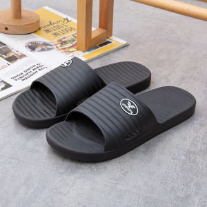 Daily Casual Home Slippers For Men Summer Indoor Thick-Soled Simple Bathroom Flat Plastic PVC Sandals