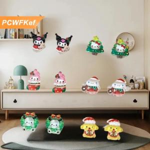 【PCWFKef】 20Pcs Giáng Sinh Nail Charms Dễ Thương Hello Kitty Kuromi Nail Art Trang Trí Nhựa Phim Hoạt Hình Làm Móng Nguồn Cung Cấp Phụ Kiện Tự Làm